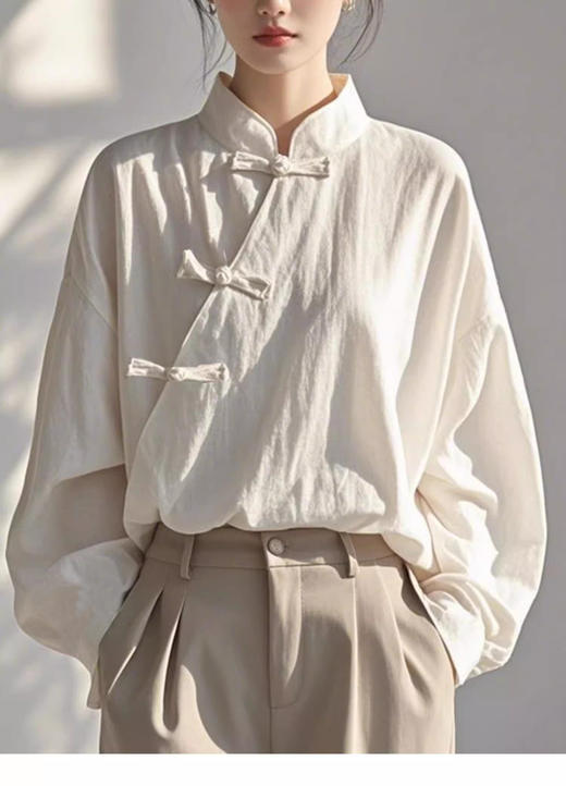 裁缝学苑AS482新中式国风立领盘扣长袖衬衫纸样女装小衫衬衣样板图纸 商品图1