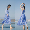 绽放278朵/【入蓝系列】高支苎麻双层系带半身长裙舒适百搭女夏季 商品缩略图1