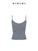 HIDEMI 度假系高织天然棉超弹力百搭款一字领吊带背心/灰色/白色/雾霾蓝 商品缩略图13