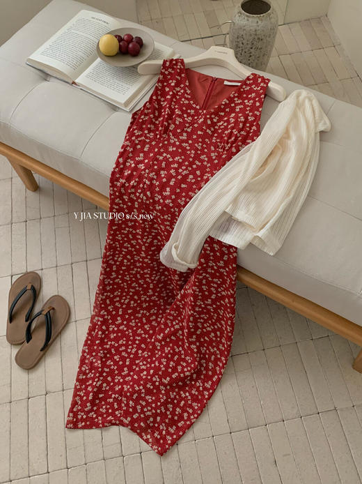 【GZ】无忧购【甜心玫玫】度假百搭碎花背心连衣裙+轻薄防晒针织开衫套装3005-5（截单后3-5天发货) 商品图11