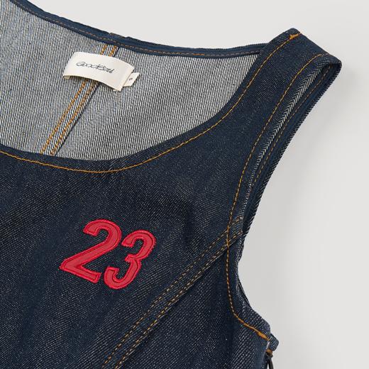 GOODBAI 粗体23 logo印花两件式百褶牛仔连衣裙 商品图3