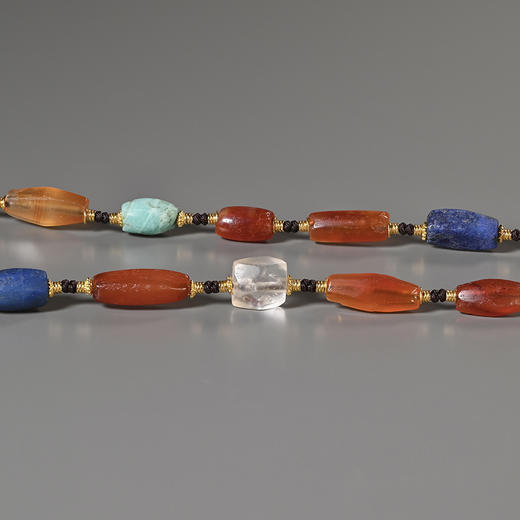 西亚高古缠丝玛瑙飞鸟七彩项链 商品图7