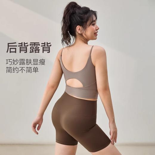 【限时秒】YOGACODE【火树银花系列】裸感大码瑜伽服背心带胸垫细肩带美背吊带背心DWC215433 商品图3