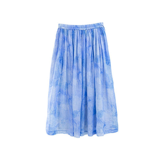 绽放278朵/【入蓝系列】高支苎麻双层系带半身长裙舒适百搭女夏季 商品图4