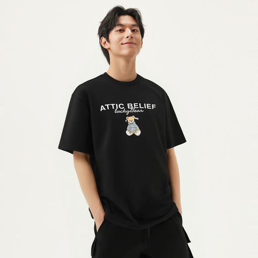 gxg.jeans男装 多色小熊印花时尚简约圆领短袖T恤男生 25年夏热卖 商品图2