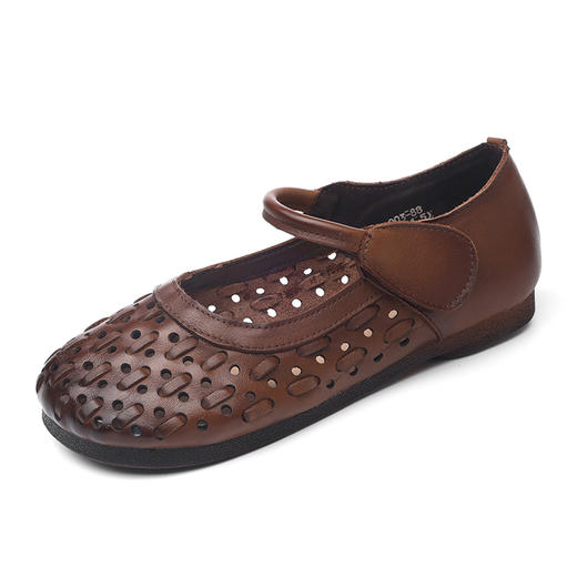 信诺妈妈鞋2025新款夏季镂空透气复古舒适单鞋洞洞鞋中老年凉鞋女X5L003-88 商品图4