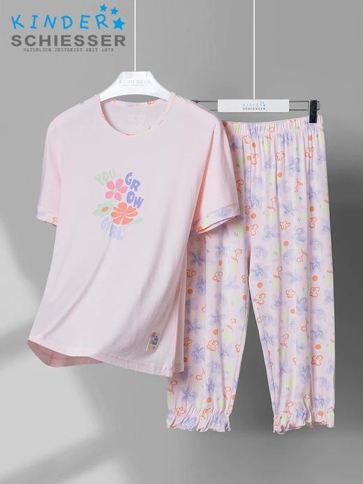【繁花似锦莫代尔】SCHIESSER德国舒雅女童繁花似锦系列莫代尔面料短袖七分裤套装3F/24357H 商品图2