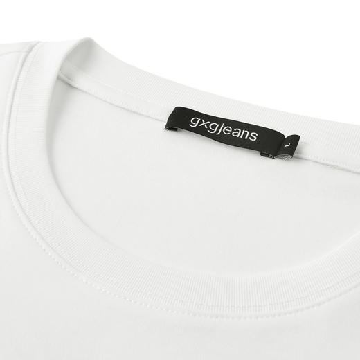 gxg.jeans男装 白色趣味毛巾绣宽松休闲圆领短袖T恤男 25年夏热卖 商品图2