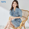 NUTS夏季新品时尚经典气质收腰显瘦水洗牛仔连衣裙321107197 商品缩略图3