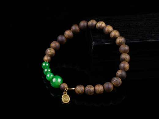 XY0335沉香+碧玉平安多财小提溜手串 商品图2