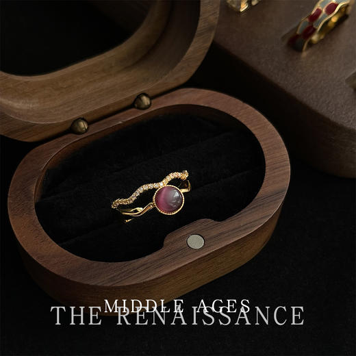 中古风珐琅滴油复古美式叠戴锆石戒指合集虎眼 商品图13