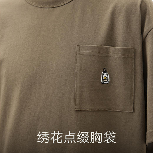 gxg.jeans男装  咖色口袋设计宽松休闲圆领短袖T恤 25年夏热卖 商品图4