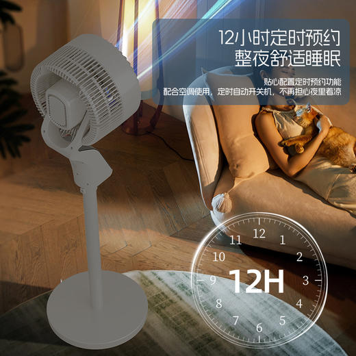 【2025升级款】荣事达AI语音空气循环扇 海浪呼吸屏  12档循环风 台地两用 高速送风 静音低噪 商品图2