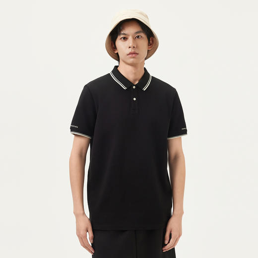 gxg.jeans男装 撞色字母印花男式翻领商务POLO衫男短袖 25夏热卖 商品图1