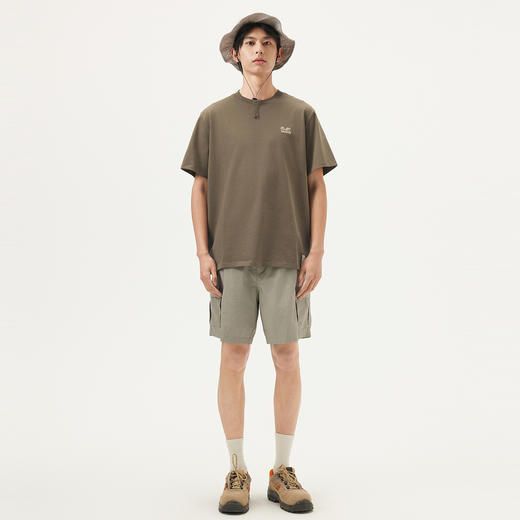 gxg.jeans男装  棕色字母绣花休闲宽松圆领短袖T恤男 25年夏热卖 商品图3