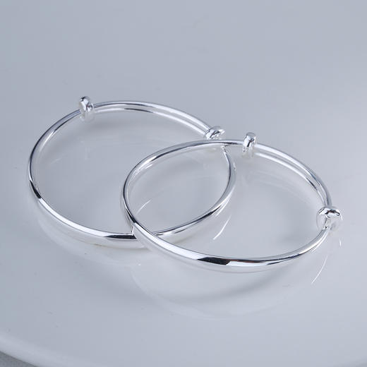 【宏艺珠宝】儿童光圈推拉手镯·足银手镯 商品图1