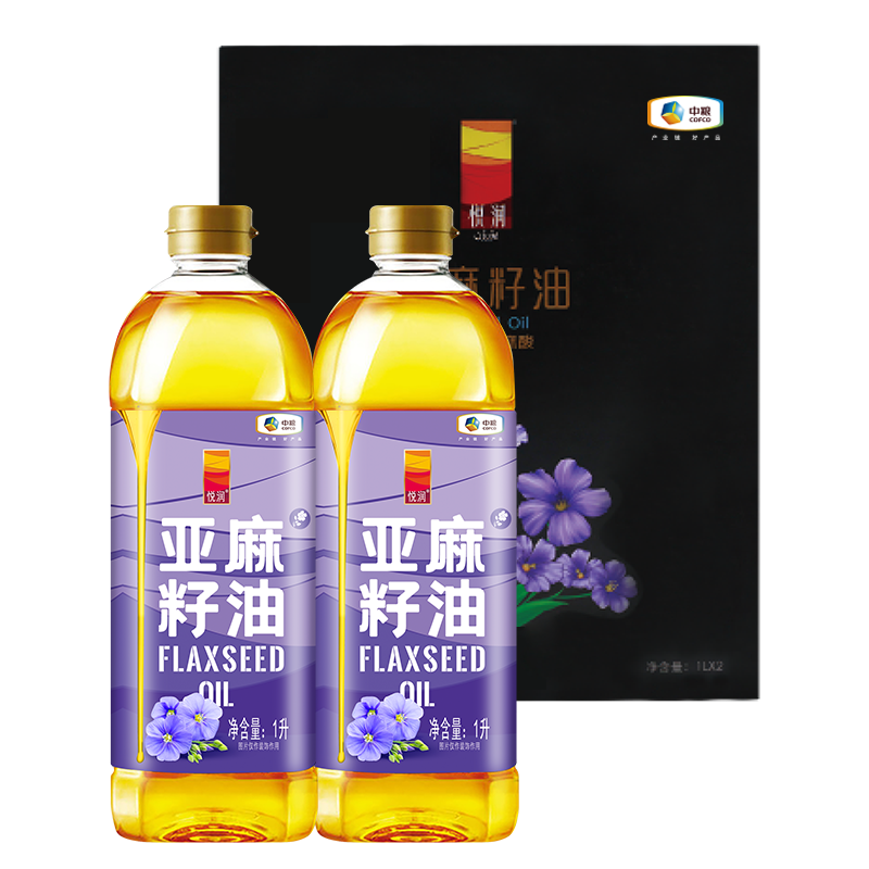 中粮悦润亚麻籽油礼盒1L*2