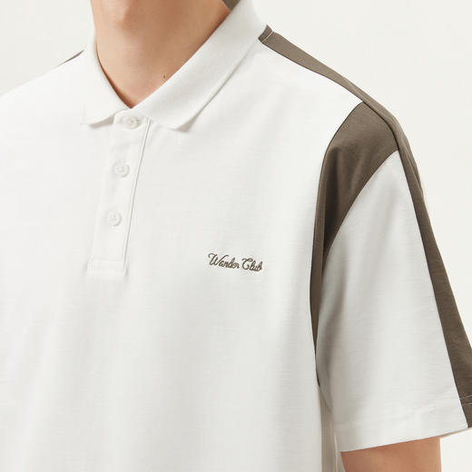 gxg.jeans男装 白色撞色拼接时尚短袖翻领POLO衫男 25年夏季热卖 商品图4