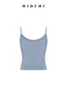 HIDEMI 度假系高织天然棉超弹力百搭款一字领吊带背心/灰色/白色/雾霾蓝 商品缩略图10