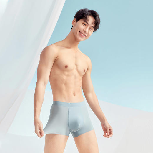 柒牌冰丝男士内裤男生夏季薄款青年四角裤2025新款抗菌平角短裤头128F70320 商品图4