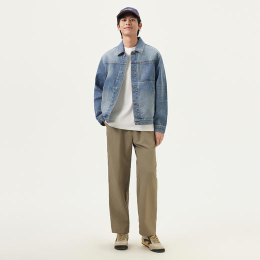 gxg.jeans男装 蓝色复古水洗宽松休闲翻领牛仔夹克外套男25春热卖 商品图3