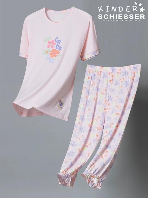 【繁花似锦莫代尔】SCHIESSER德国舒雅女童繁花似锦系列莫代尔面料短袖七分裤套装3F/24357H 商品图1