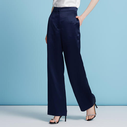 EITIE爱特爱夏季新款利落简约百搭高腰直筒显瘦通勤西装裤7805512 商品图1