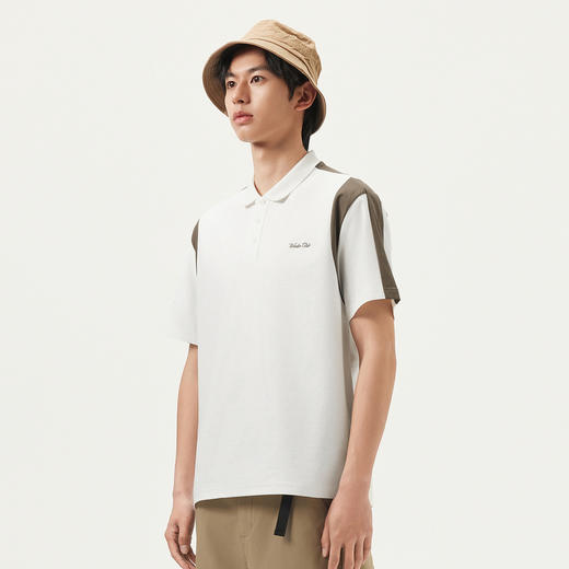 gxg.jeans男装 白色撞色拼接时尚短袖翻领POLO衫男 25年夏季热卖 商品图2