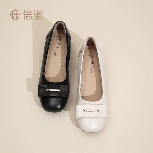 信诺妈妈鞋2025新款夏季舒适一脚蹬中老年真皮单鞋软底通勤皮鞋女\\Server\e\25年所有款\25L\李慧\冬冬\X5C137-106 商品图4