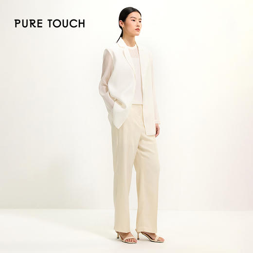PURE TOUCH优雅白色长款西装外套 1312252130 商品图1