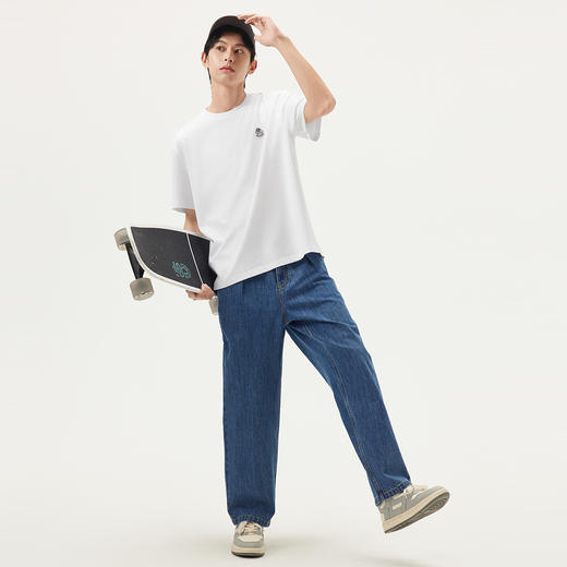 gxg.jeans男装  多色时尚绣花基础宽松圆领短袖T恤男 25年夏热卖 商品图3