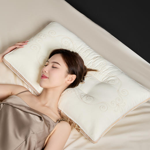 自然醒立体绣花贵妃枕柔软高端成人枕头护颈枕助睡眠枕头单人枕XK 商品图6