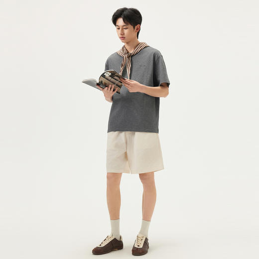 gxg.jeans男装 灰色后背字母美式时尚潮流圆领短袖T恤男 25夏热卖 商品图3