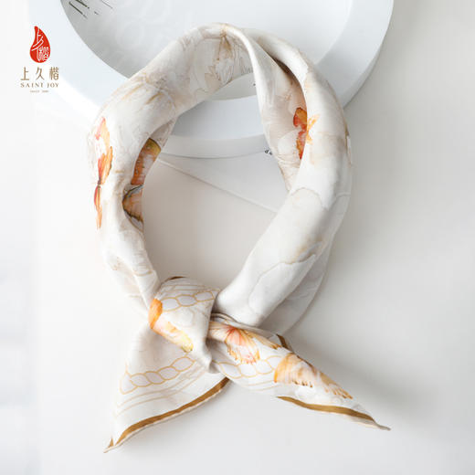 SAINTJOY/上久楷礼盒  蝶花曦黄色 发带SPS24F10  伞SPS24L14 真丝方巾FJS24047 商品图4