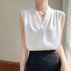 雀说醋酸缎面v领吊带背心女气质显瘦西装 内搭无袖外穿挂脖上衣ALA12-5-A31 商品缩略图2