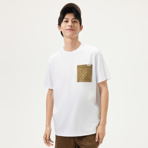 gxg.jeans男装  白色口袋设计宽松休闲圆领短袖T恤男 25年夏热卖 商品图1