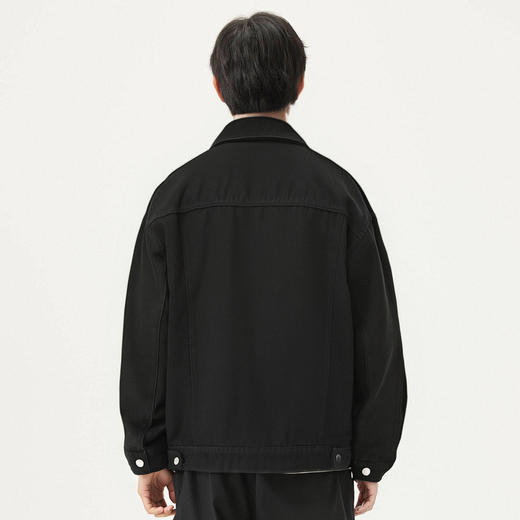 gxg.jeans男装 黑色夹棉复古口袋老花牛仔夹克外套男 25春热卖 商品图4