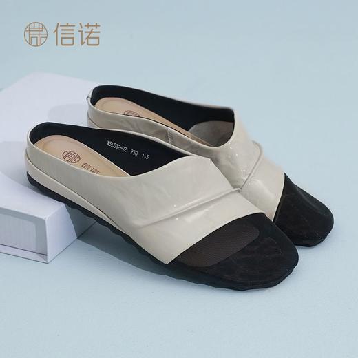 信诺妈妈凉鞋2025新款夏季中老年网纱包头拖鞋女舒适软底透气半拖X5L032-92 商品图7