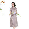 佐尔美夏季新款新中式国风旗袍桑蚕丝短袖连衣裙女M42LS93 商品缩略图3