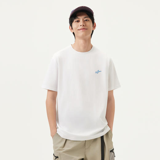 gxg.jeans男装 白色后背字母简约宽松圆领短袖T恤男 25年夏季热卖 商品图1