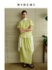 HIDEMI 度假系列多巴胺奶油绿立体斜裁设计感上衣半裙套装 商品缩略图0