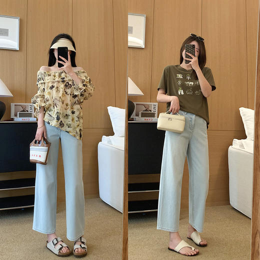 冰川蓝牛仔裤！2025四面弹石墨酵素洗直筒裤夏季镰刀阔腿牛仔！ 商品图3