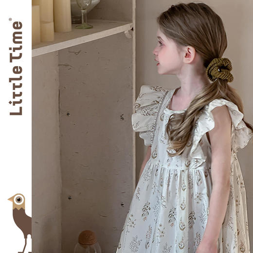 小香风女夏季纯棉纱布连衣裙花边宝宝甜美小碎花女童家居服公主裙 商品图3