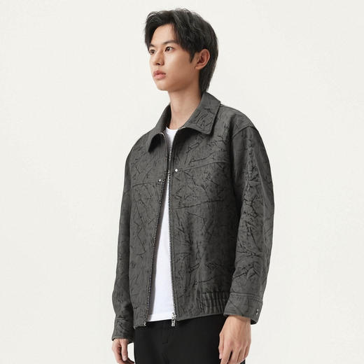 gxg.jeans男装  咖色满印潮流宽松翻领夹克外套男士 25年春热卖 商品图2