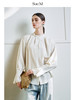 Sue.M 法式条纹立领荷叶边宽松长袖女士木耳边衬衣 商品缩略图5