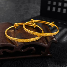 【限时克减150元】足金999 #儿童/宝宝 古法宝宝手镯龙凤呈祥推拉BB镯推拉童镯（实心）/对(YGFTZ00005)预售产品下单后不退款不退货不换货不补差价