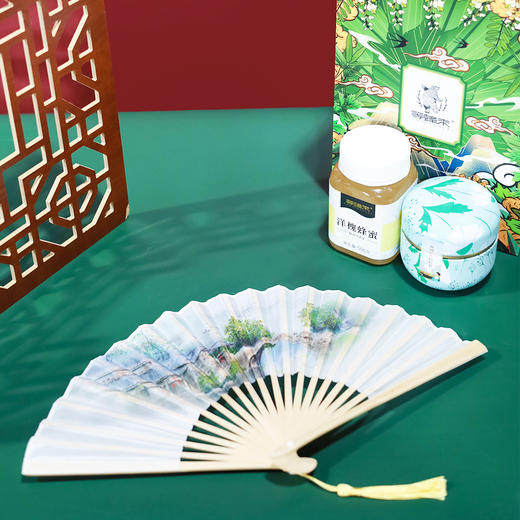 【蜂蜜礼盒】等蜂来天然蜂蜜百花呈瑞礼盒（多款扇面随机发放） 商品图2