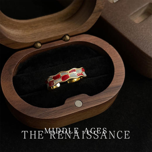 中古风珐琅滴油复古美式叠戴锆石戒指合集虎眼 商品图8