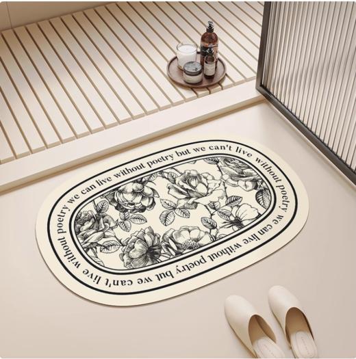 慢说浴室地垫硅藻泥吸水速干脚垫免洗防滑洗手间易打理家用卫生间地毯 商品图4