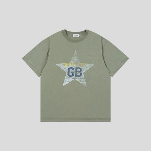 GOODBAI athletic GB 星星logo水洗印花圆领oversize短袖T恤 商品图3
